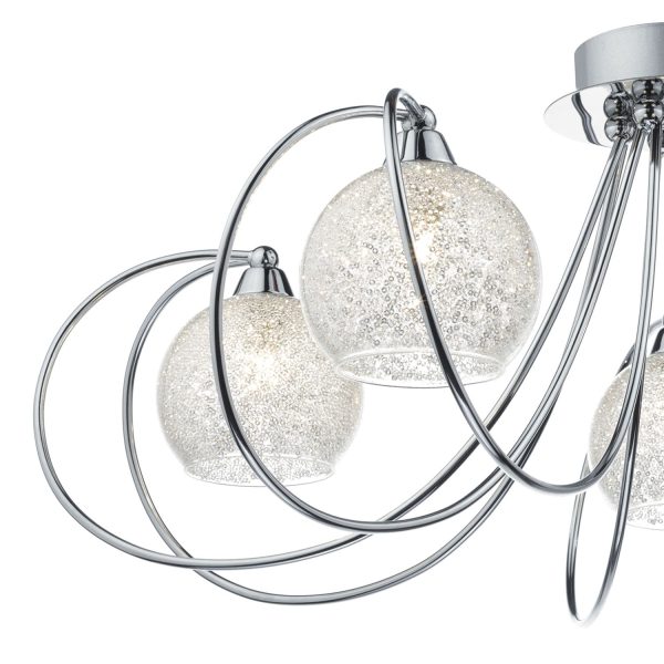 Rafferty 5 Light Semi Flush Polished Chrome