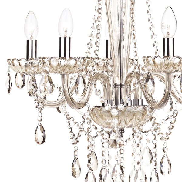 Raphael 5 Light Chandelier Champagne Crystal - Image 2