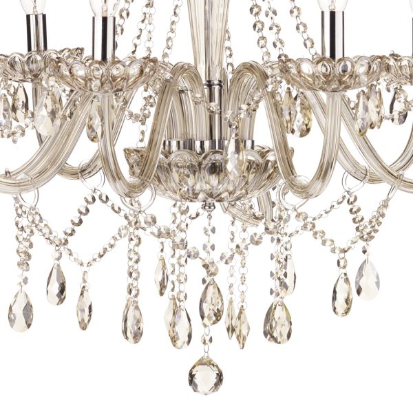 Raphael 8 Light Chandelier Champagne Crystal