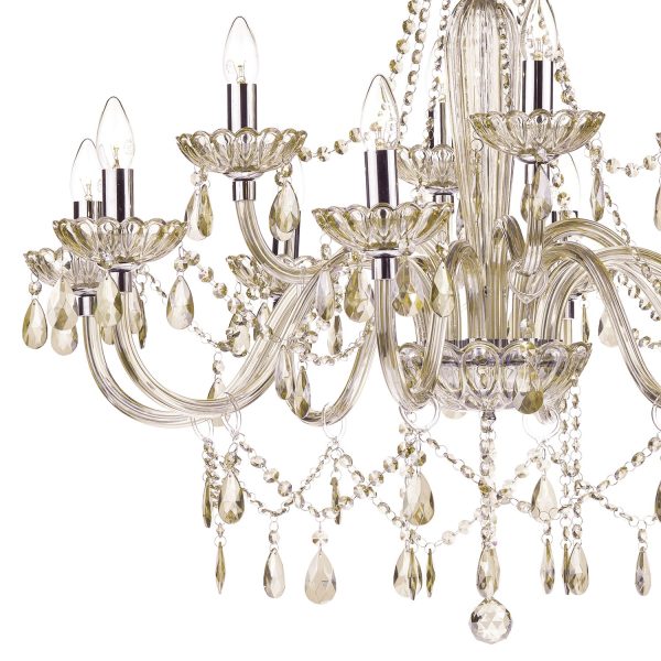 Raphael 12 Light Chandelier Champagne Crystal - Image 3