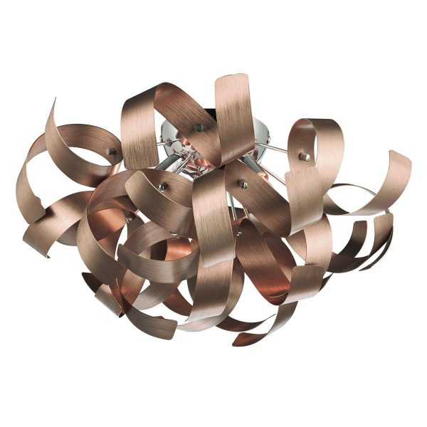 Rawley 4 Light Ribbon Flush Brushed Copper - Image 4