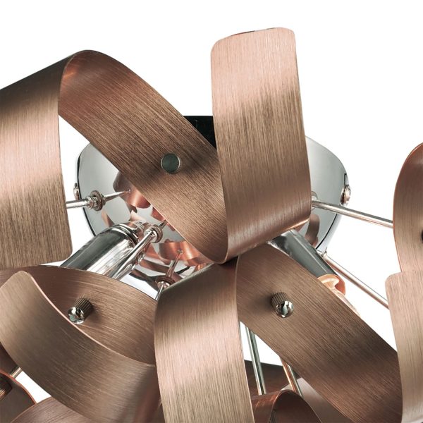 Rawley 4 Light Ribbon Flush Brushed Copper - Image 3