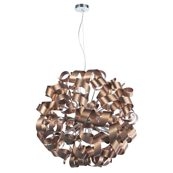 Rawley 12 Light Ribbon Pendant Brushed Copper - Image 4