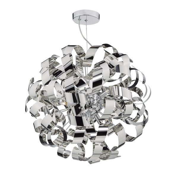 Rawley 9 Light G9 Pendant Polished Chrome Ribbons - Image 4