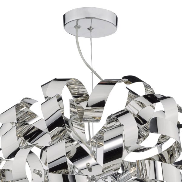 Rawley 9 Light G9 Pendant Polished Chrome Ribbons - Image 3