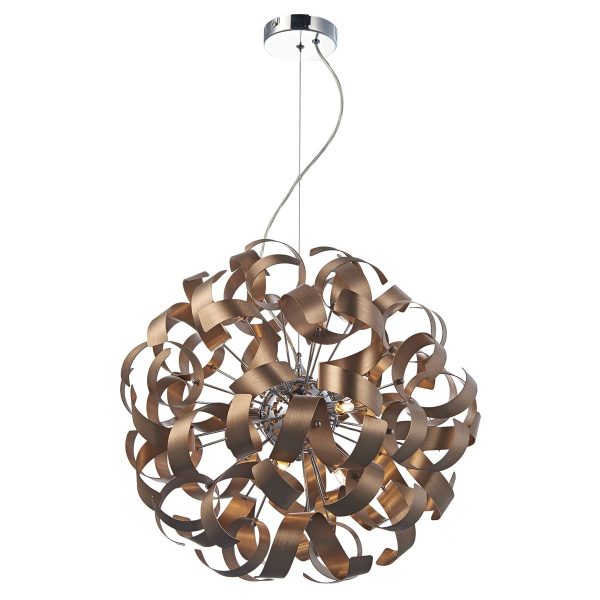 Rawley 9 Light Ribbon Pendant Brushed Copper - Image 4