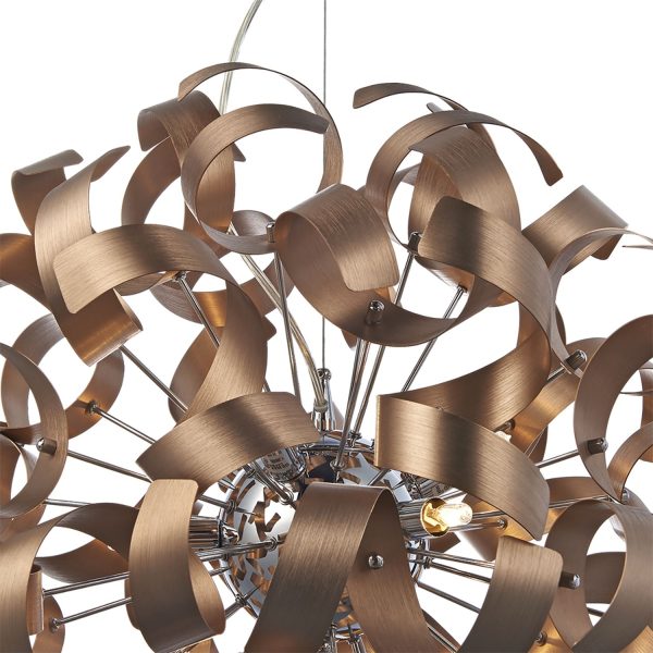 Rawley 9 Light Ribbon Pendant Brushed Copper - Image 2