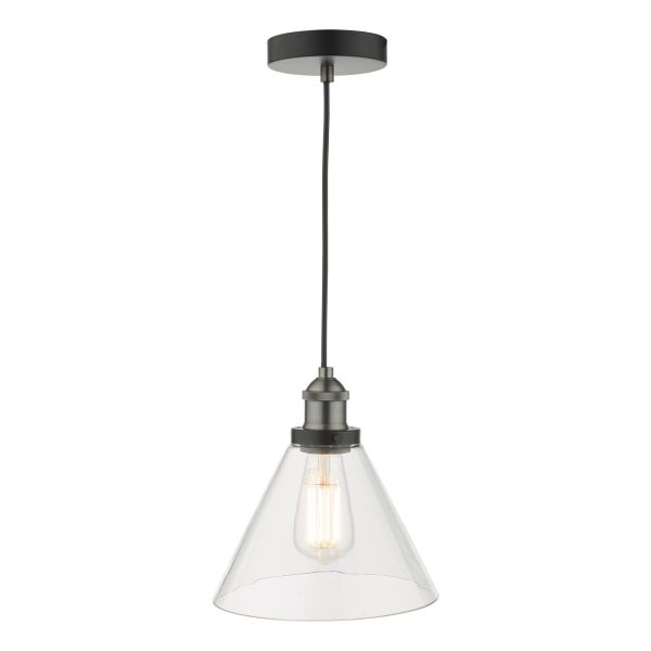 Ray 1 Light Single Pendant Antique Nickel Clear Glass - Image 5