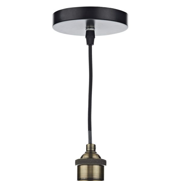 Ray 1 Light Pendant Antique Brass Clear - Image 2