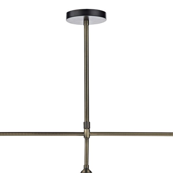 Ray 3 Light Bar Pendant Antique Brass Clear - Image 3