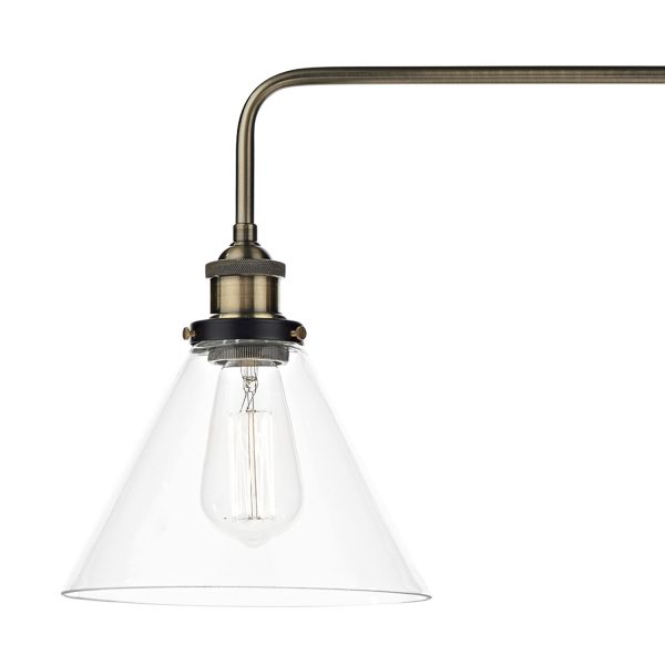 Ray 3 Light Bar Pendant Antique Brass Clear - Image 2