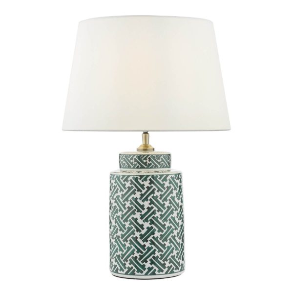 Reese Table Lamp Green Print With Shade