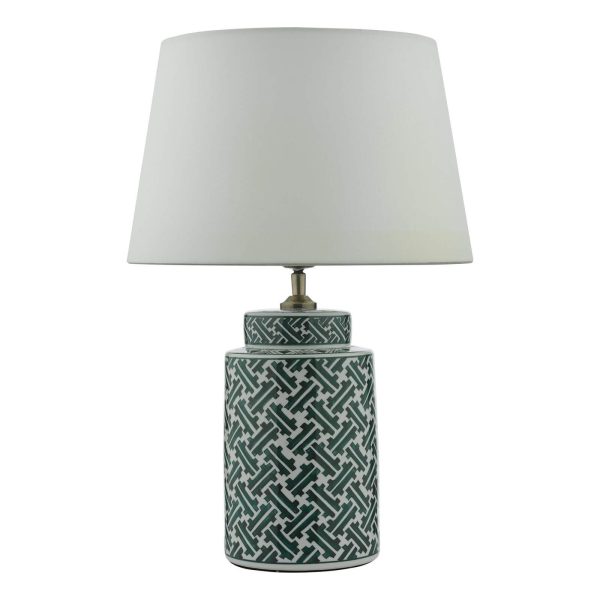 Reese Table Lamp Green Print With Shade - Image 2