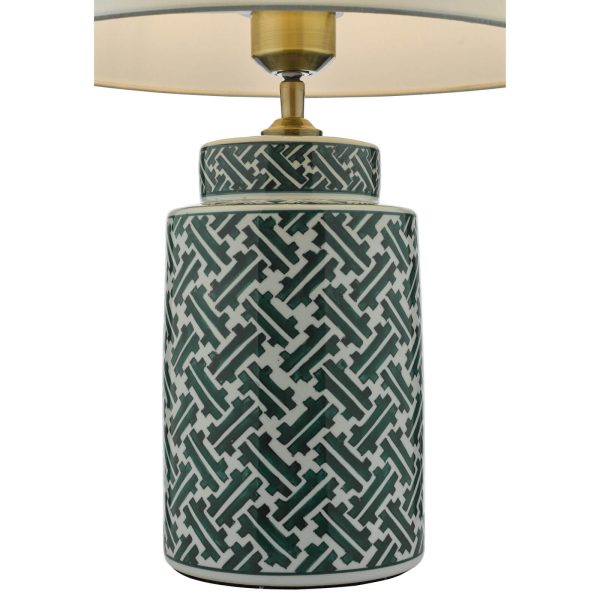 Reese Table Lamp Green Print With Shade - Image 3