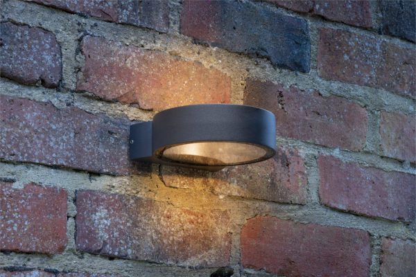 Reon 1 Light Wall Light Circle Fixed Anthracite IP65 LED - Image 4