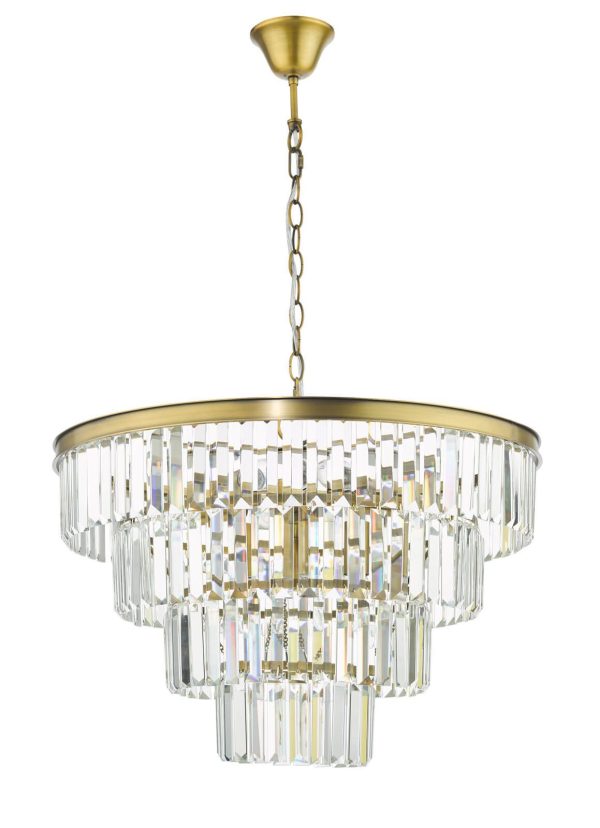 Rhapsody 6 Light Chandelier Crystal and Natural Brass - Image 2