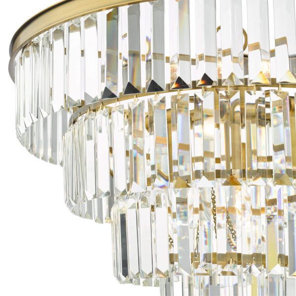 Rhapsody 6 Light Chandelier Crystal and Natural Brass - Image 6