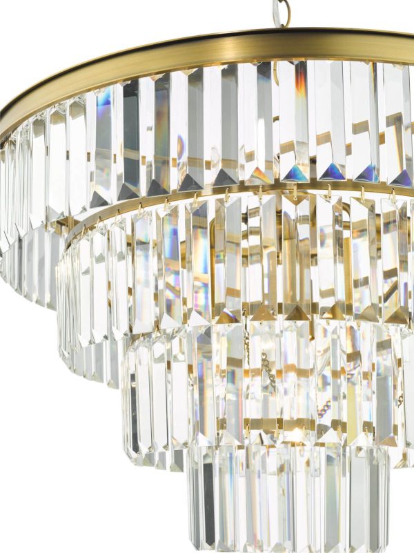 Rhapsody 6 Light Chandelier Crystal and Natural Brass - Image 7