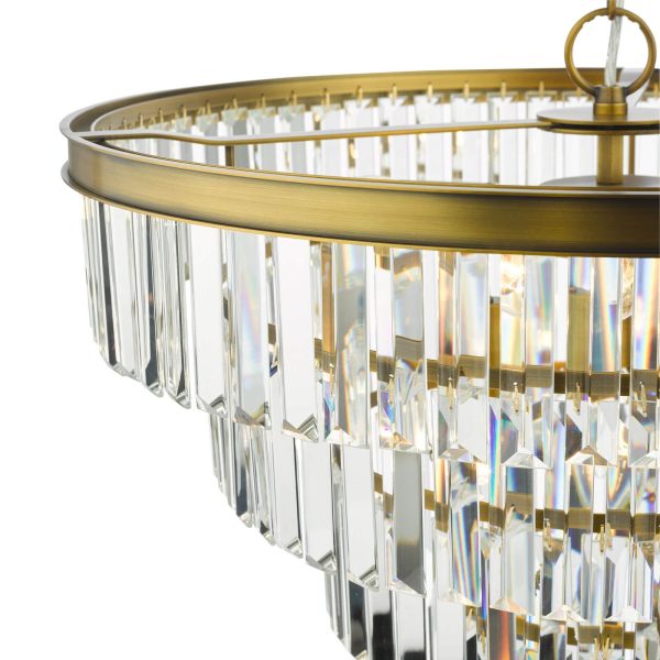 Rhapsody 6 Light Chandelier Crystal and Natural Brass - Image 8