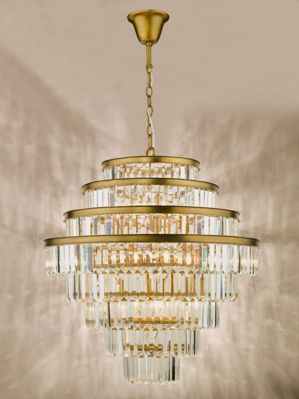 RHAPSODY 12LT TIERED PENDANT CRYSTAL AND BRONZE - Image 6