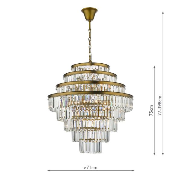 RHAPSODY 12LT TIERED PENDANT CRYSTAL AND BRONZE - Image 8