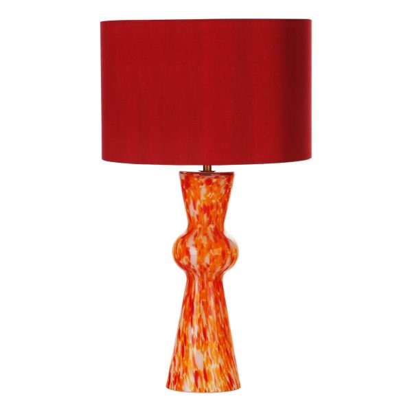 Rheneas Table Lamp Red Glass With Shade - Image 2