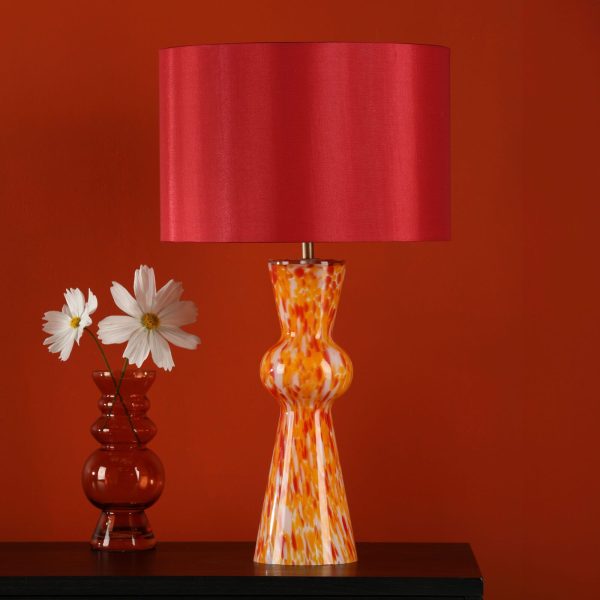 Rheneas Table Lamp Red Glass With Shade - Image 4