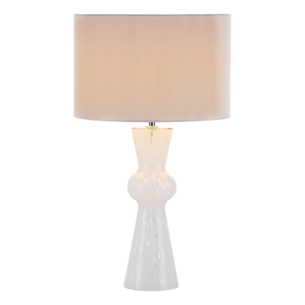 Rheneas Table Lamp White Glass With Shade