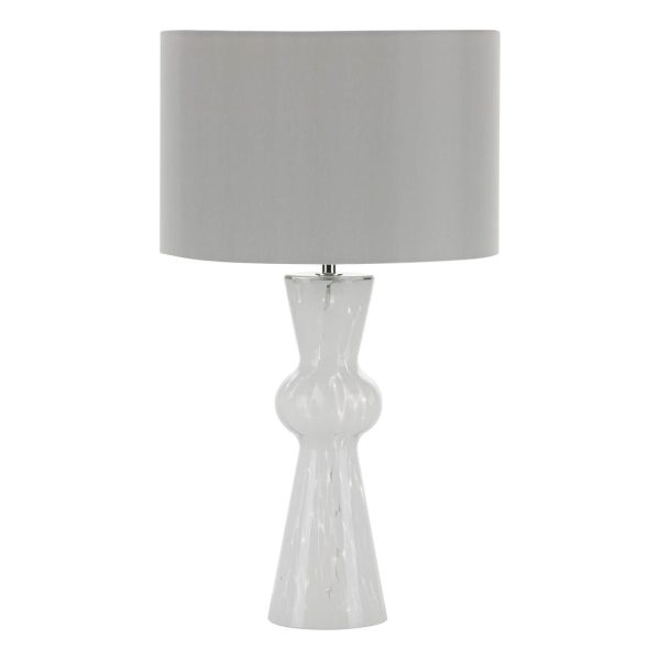 Rheneas Table Lamp White Glass With Shade - Image 2