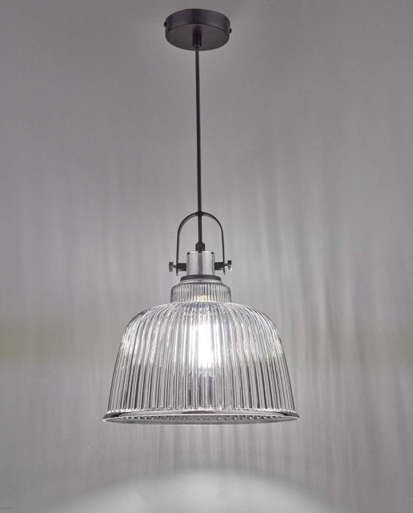 Rhode Single Large Pendant Polished Chrome Smoked Glass - Image 5