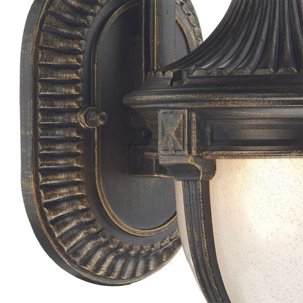 Richmond Small Wall Bracket Black Gold IP43 - Image 2