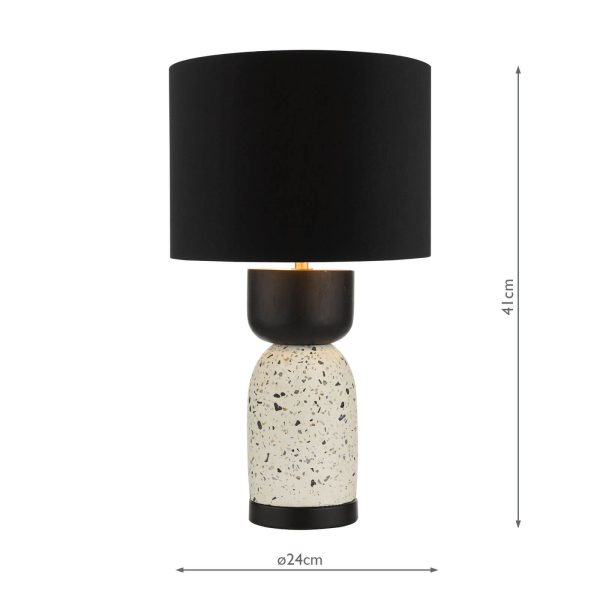 Roja Table Lamp Terrazzo & Black With Shade - Image 5