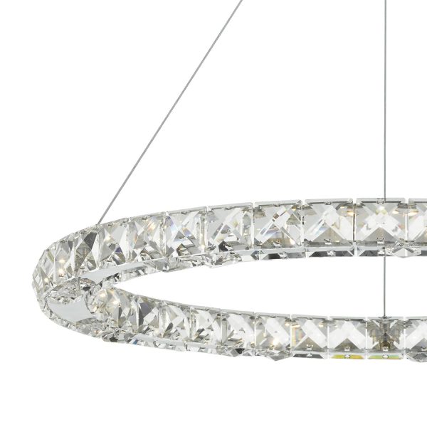 Roma LED Pendant Crystal with Chrome Dimmable - Image 3