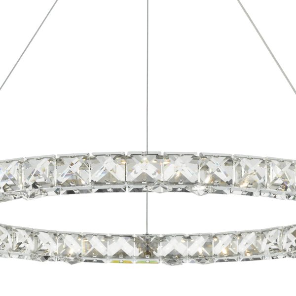 Roma LED Pendant Crystal with Chrome Dimmable