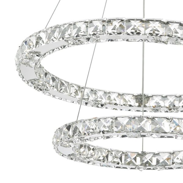 Roma LED Pendant Crystal with Chrome Dimmable - Image 4