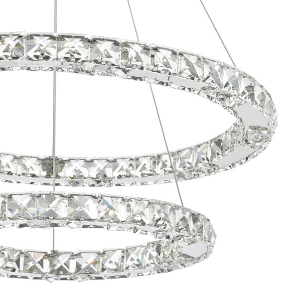 Roma LED Pendant Crystal with Chrome Dimmable - Image 3