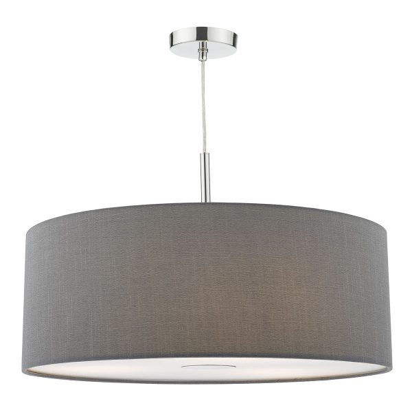 Ronda 60cm 3 Light Pendant Slate Grey c/w diffuser - Image 3