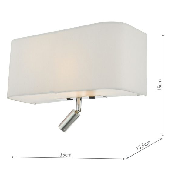 Ronda 3 Light Wall Light Ivory With LED Reading Light - Image 7