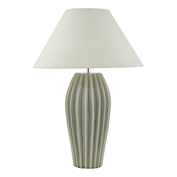 Rosario Table Lamp Grey Crackle Glaze With Shade - Image 2