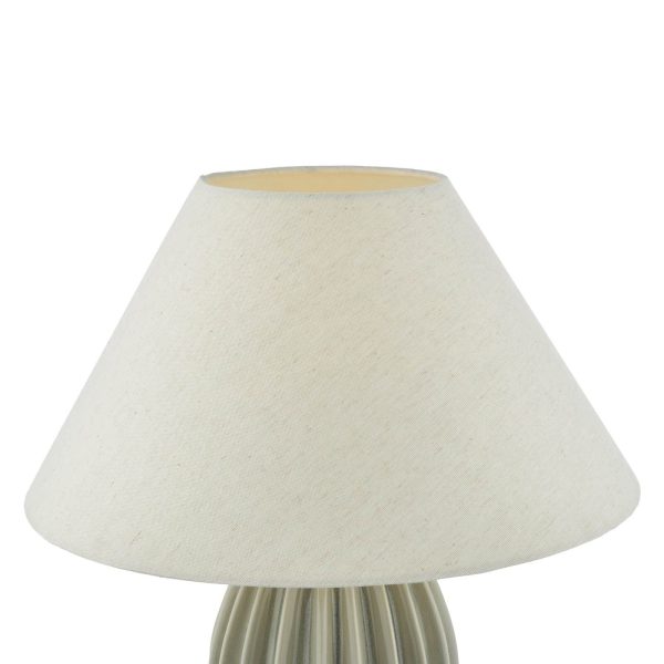 Rosario Table Lamp Grey Crackle Glaze With Shade - Image 3