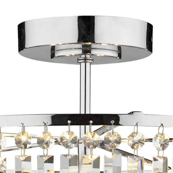 Rowena 3 Light 3 Tier Semi Flush Polished Chrome - Image 3