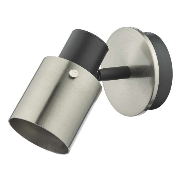 Ryan Single Wall Spotlight Brushed Nickel Matt Black - Image 2