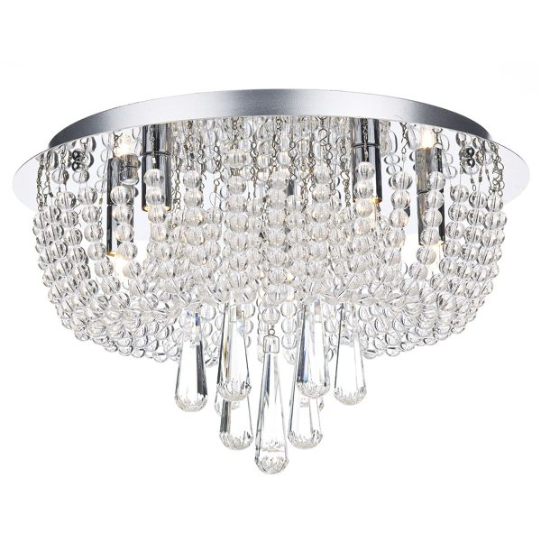 Saigon 5 Light Flush Polished Chrome/Clear - Image 5