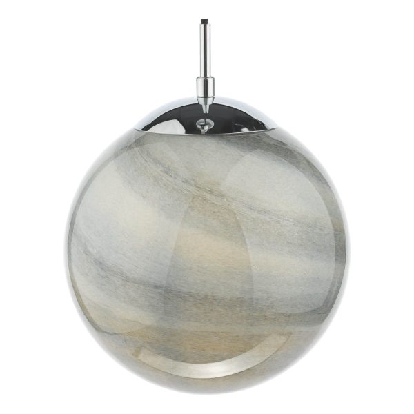 Saturn Pendant Planet Style Glass and Polished Chrome - Image 7