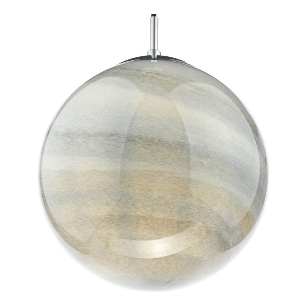 Saturn Pendant Planet Style Glass and Polished Chrome - Image 8