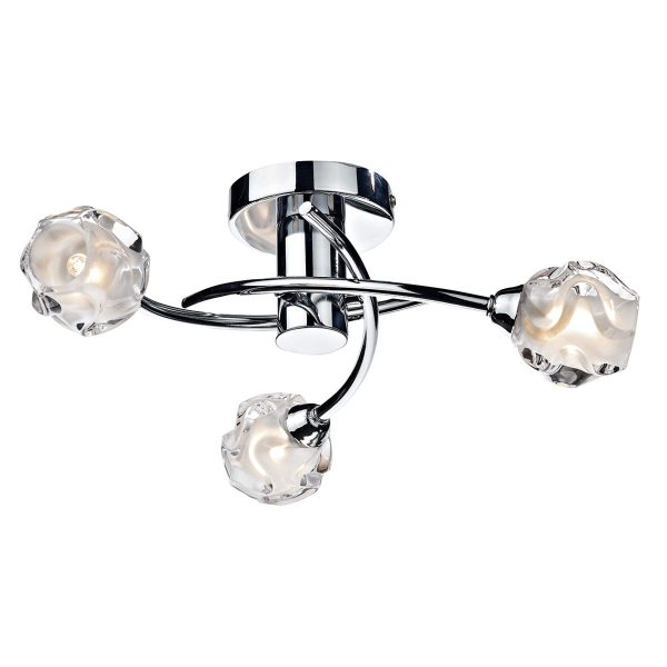 Seattle 3 Light Semi Flush Polished Chrome - Image 3