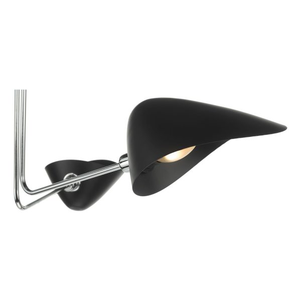 Sebastian 3 Light Semi Flush Matt Black Polished Chrome - Image 3