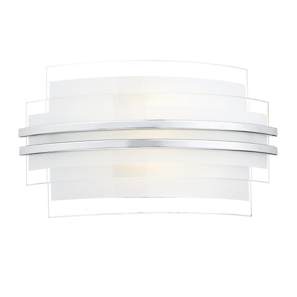 Sector Small Wall Light Frosted Glass Polished Chrome LED - Image 4