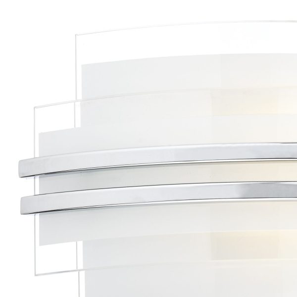 Sector Small Wall Light Frosted Glass Polished Chrome LED - Image 3