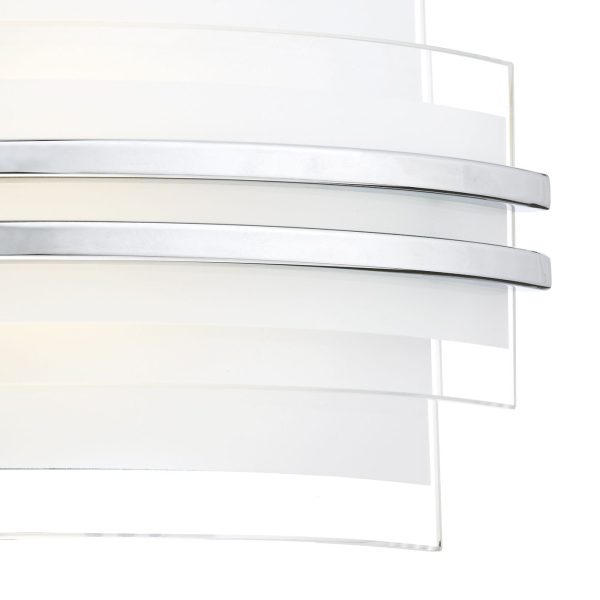 Sector Small Wall Light Frosted Glass Polished Chrome LED - Image 2